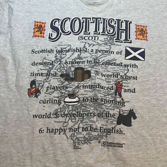 Vintage 1990s I'm Scottish T-Shirt Larger Gray Single-Stitch USA Scotland‎ Scots - Picture 6 of 8